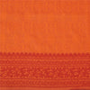 Sanskriti Vintage Orange Sarees Blend Silk Woven Premium Sari Craft 5 YD Sustainable Fabric