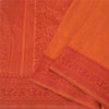 Sanskriti Vintage Orange Sarees Blend Silk Woven Premium Sari Craft 5 YD Sustainable Fabric