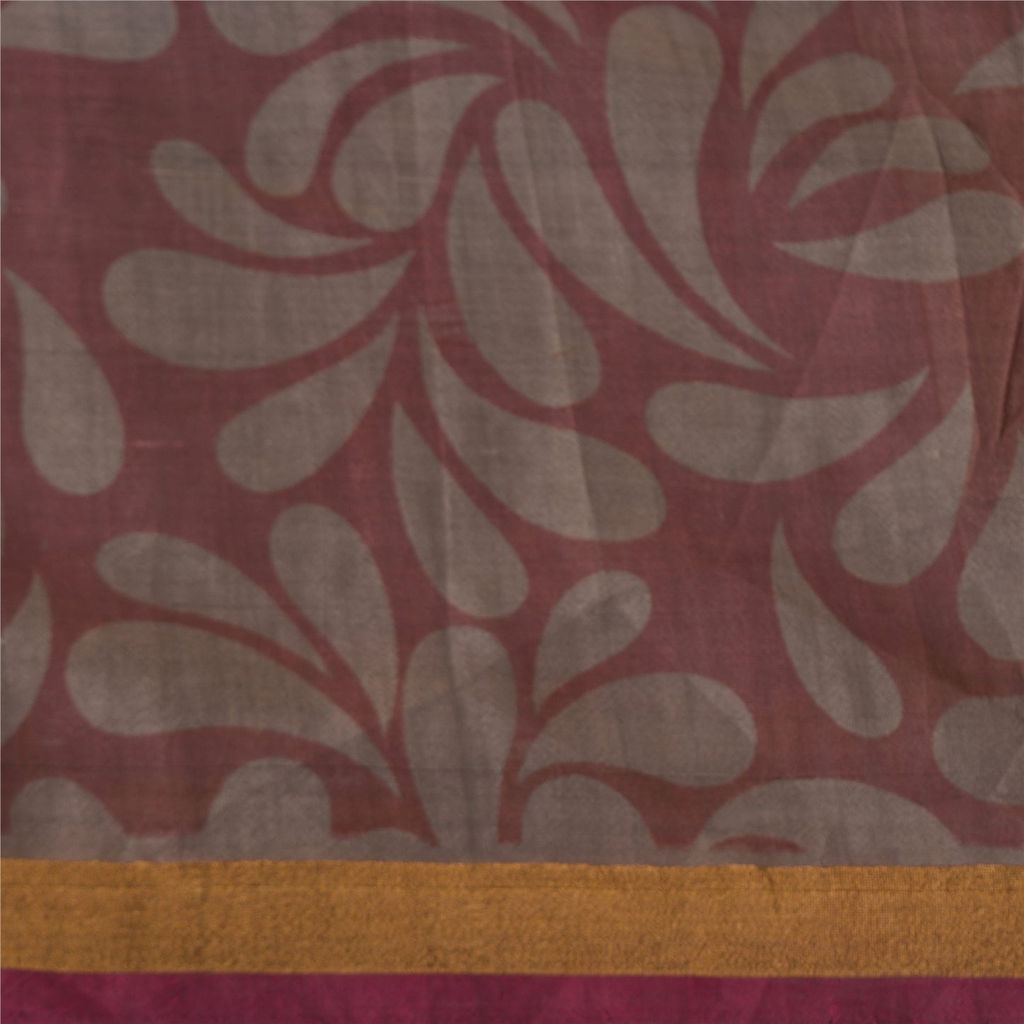 Sanskriti Vintage Purple/Brown Indian Sarees 100% Pure Silk Woven Sari Sustainable Fabric