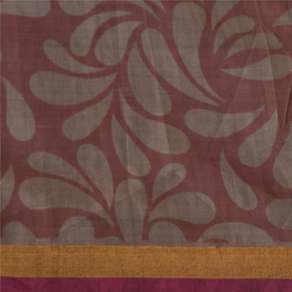 Sanskriti Vintage Purple/Brown Indian Sarees 100% Pure Silk Woven Sari Sustainable Fabric