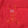 Sanskriti Vintage Cherry/Green Sarees Pure Silk Embroidered Sari Craft Sustainable Fabric