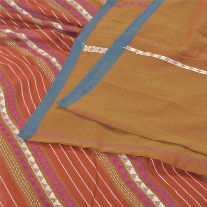 Sanskriti Vintage Heena-Green Sarees Blend Silk Hand-Woven Begumpuri Sari Sustainable Fabric