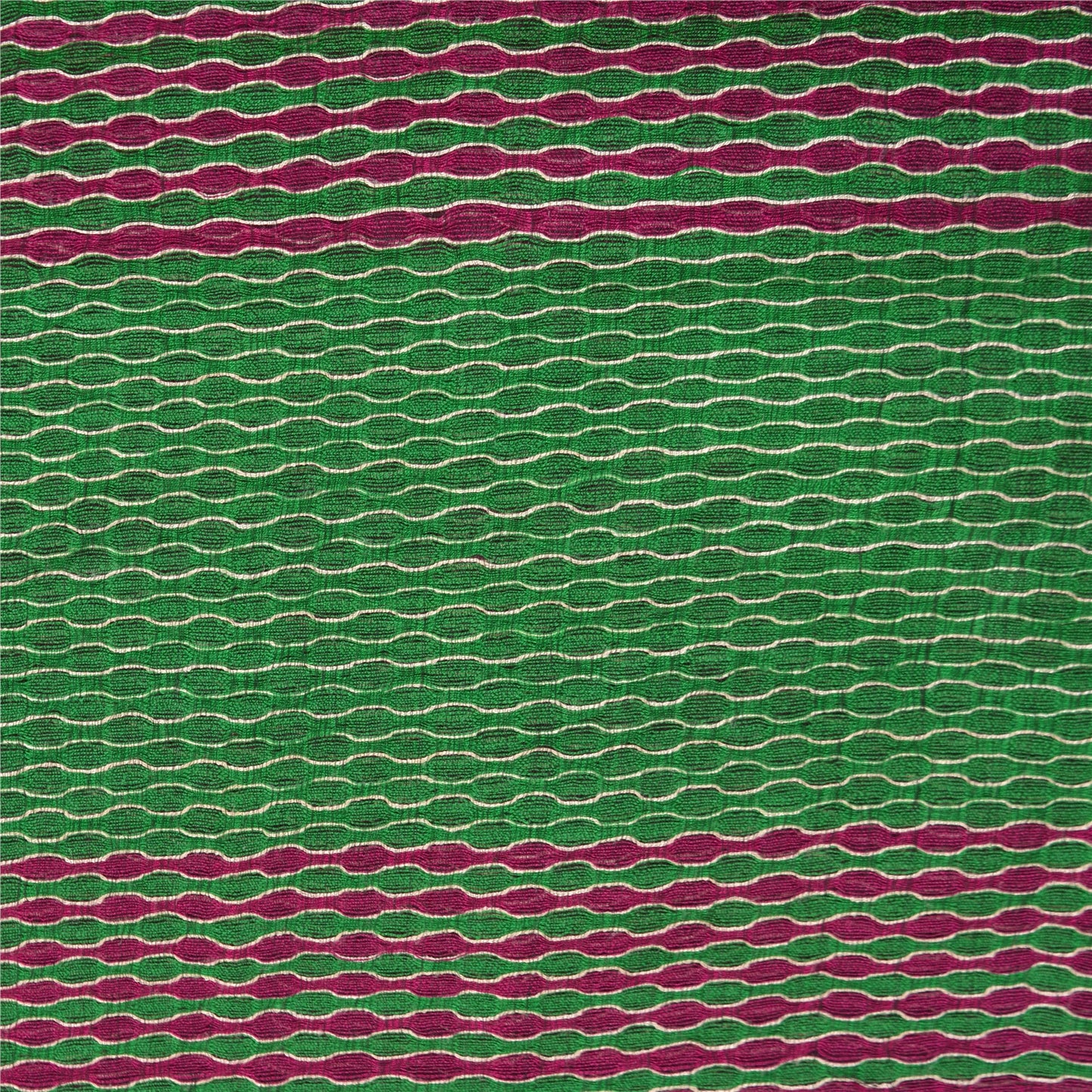 Sanskriti Vintage Purple/Green Sarees 100% Pure Silk Woven Premium Sari Sustainable Fabric