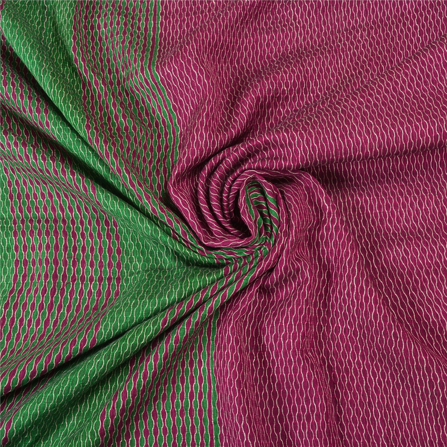 Sanskriti Vintage Purple/Green Sarees 100% Pure Silk Woven Premium Sari Sustainable Fabric