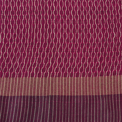 Sanskriti Vintage Purple/Green Sarees 100% Pure Silk Woven Premium Sari Sustainable Fabric