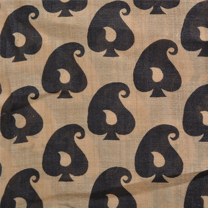 Sanskriti Vintage Brown Indian Sarees Pure Silk Embroidered Sari Craft Sustainable Fabric