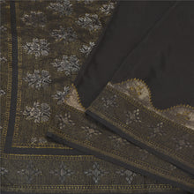 Load image into Gallery viewer, Sanskriti Vintage Black Indian Sarees 100% Pure Silk Woven Brocade Sari Fabric

