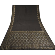 Load image into Gallery viewer, Sanskriti Vintage Black Indian Sarees 100% Pure Silk Woven Brocade Sari Fabric
