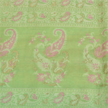Load image into Gallery viewer, Sanskriti Vintage Peach/Green Sarees 100% Pure Silk Woven Premium Sari Fabric

