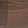 Sanskriti Vintage Brown Sarees Blend Silk Woven Block Print Premium Sari Sustainable Fabric