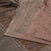 Sanskriti Vintage Brown Sarees Blend Silk Woven Block Print Premium Sari Sustainable Fabric
