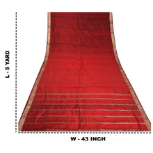 Load image into Gallery viewer, Sanskriti Vintage Red Sarees Pure Silk Woven Brocade/Banarasi Zari Sari Fabric

