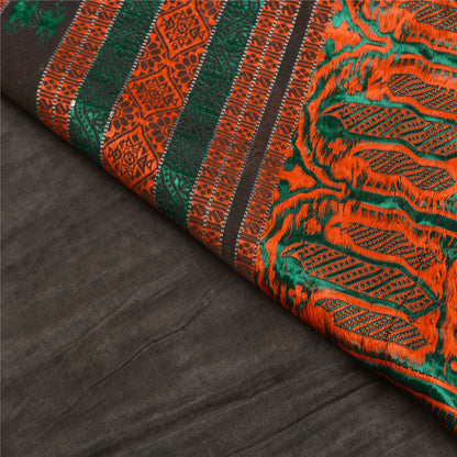 Sanskriti Vintage Black Indian Sarees Cotton Silk Woven Premium Sari Sustainable Fabric