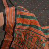 Sanskriti Vintage Black Indian Sarees Cotton Silk Woven Premium Sari Sustainable Fabric