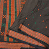 Sanskriti Vintage Black Indian Sarees Cotton Silk Woven Premium Sari Sustainable Fabric