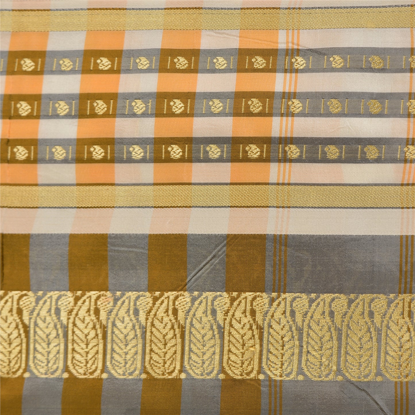 Sanskriti Vintage Grey Indian Sarees 100% Pure Silk Woven Premium Sari Sustainable Fabric