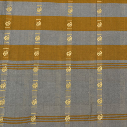 Sanskriti Vintage Grey Indian Sarees 100% Pure Silk Woven Premium Sari Sustainable Fabric