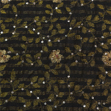 Load image into Gallery viewer, Sanskriti Vintage Black Sarees Pure Georgette Silk Hand Beaded Woven Sari Fabric
