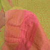Sanskriti Vintage Pink/Green Sarees 100% Pure Silk Woven Premium Sari Sustainable Fabric