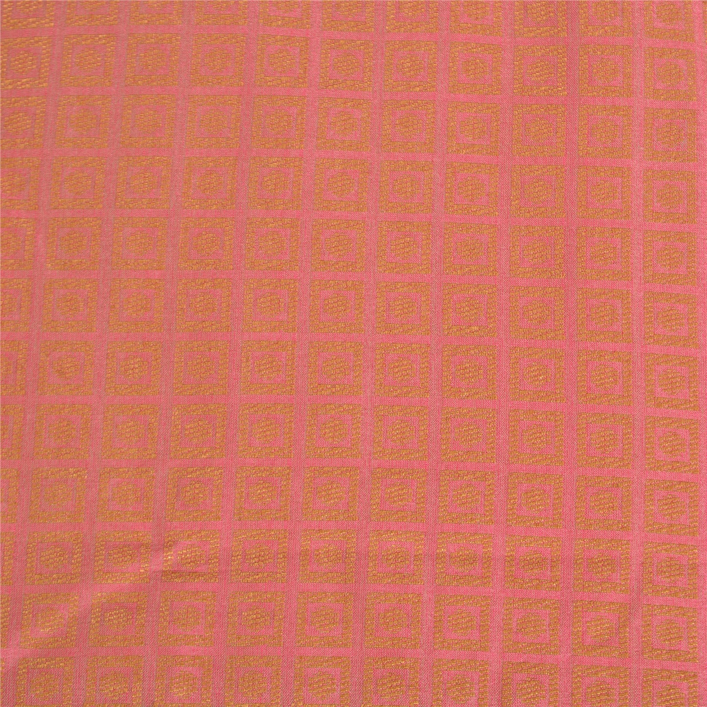 Sanskriti Vintage Pink/Green Sarees 100% Pure Silk Woven Premium Sari Sustainable Fabric