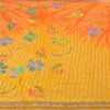 Sanskriti Vintage Saffron Bollywood Sarees Pure Georgette Handmade Sari Sustainable Fabric