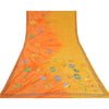 Sanskriti Vintage Saffron Bollywood Sarees Pure Georgette Handmade Sari Sustainable Fabric