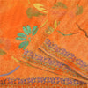 Sanskriti Vintage Saffron Bollywood Sarees Pure Georgette Handmade Sari Sustainable Fabric