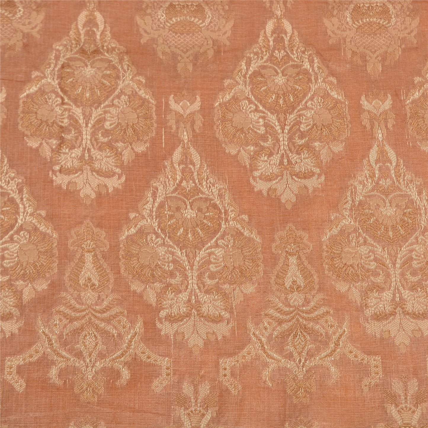 Sanskriti Vintage Yellow Indian Sarees 100% Pure Silk Woven Sari 5 YD Sustainable Fabric