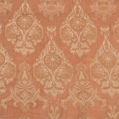 Sanskriti Vintage Yellow Indian Sarees 100% Pure Silk Woven Sari 5 YD Sustainable Fabric