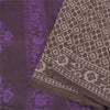 Sanskriti Vintage Purple/Brown Sarees Blend Silk Printed Premium Sari Sustainable Fabric