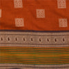 Sanskriti Vintage Orange/Brown Sarees 100% Pure Cotton Woven Premium Sari Sustainable Fabric
