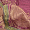 Sanskriti Vintage Purple Indian Sarees 100% Pure Silk Woven Sari 5 YD Sustainable Fabric