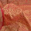 Sanskriti Vintage Dark Red Indian Sarees 100% Pure Silk Woven Sari 5 YD Sustainable Fabric