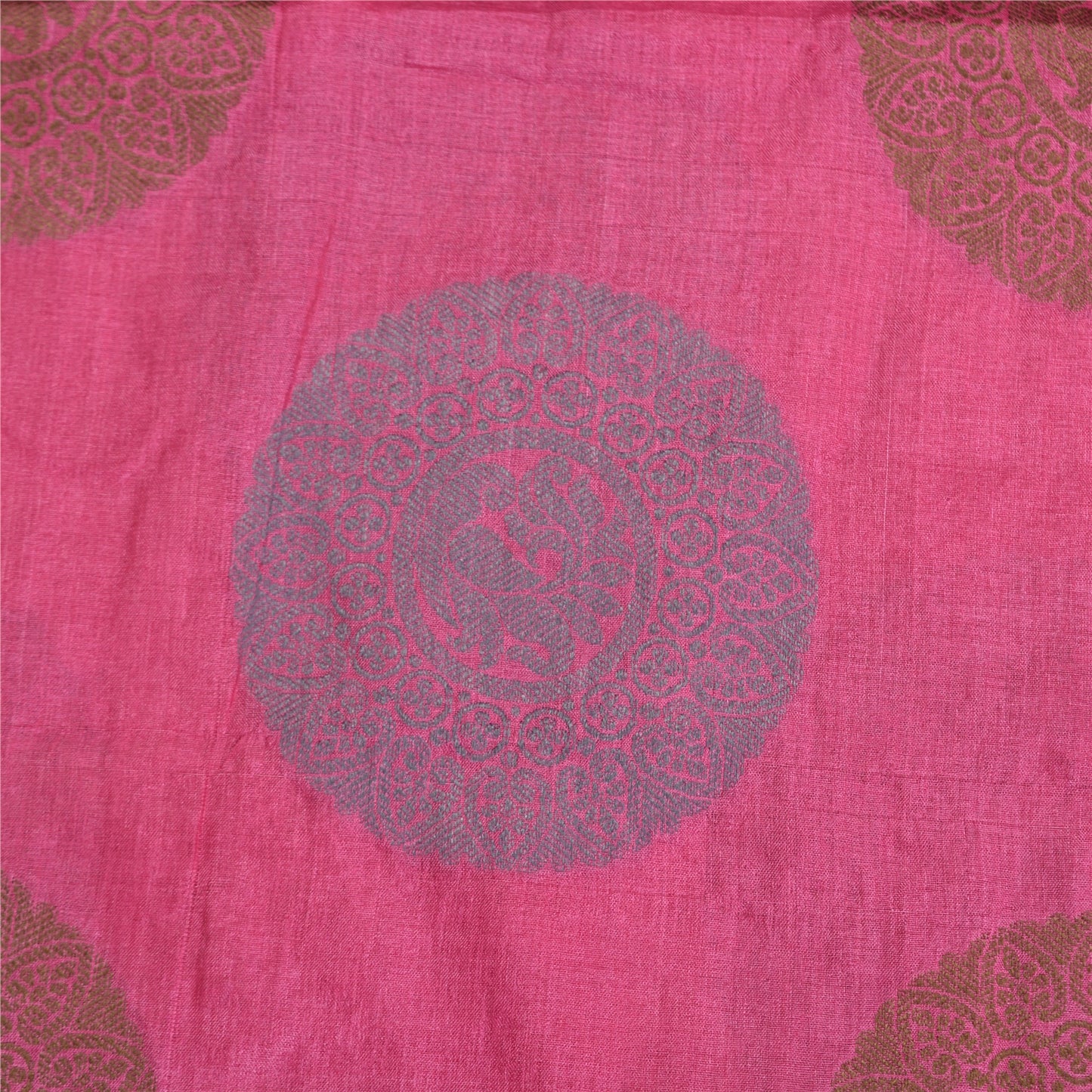 Sanskriti Vintage Pink Indian Sarees 100% Pure Silk Woven Sari Craft Sustainable Fabric