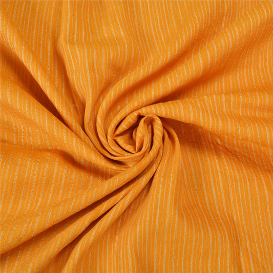 Sanskriti Vintage Yellow Sarees Pure Handloom Silk Woven Premium Sari Sustainable Fabric