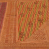 Sanskriti Vintage Peach Sarees 100% Pure Silk Hand-Block Print Sari Craft Sustainable Fabric