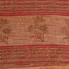 Sanskriti Vintage Peach Sarees 100% Pure Silk Hand-Block Print Sari Craft Sustainable Fabric