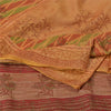 Sanskriti Vintage Peach Sarees 100% Pure Silk Hand-Block Print Sari Craft Sustainable Fabric