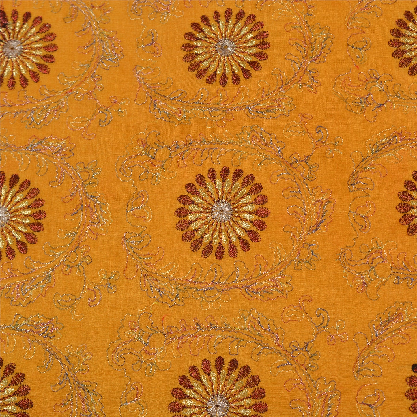 Sanskriti Vintage Saffron/Red Sarees 100% Pure Silk Woven Premium Sari Sustainable Fabric