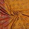 Sanskriti Vintage Saffron/Red Sarees 100% Pure Silk Woven Premium Sari Sustainable Fabric