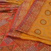 Sanskriti Vintage Saffron/Red Sarees 100% Pure Silk Woven Premium Sari Sustainable Fabric