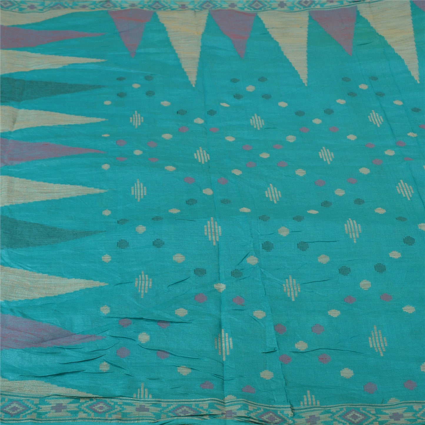 Санскритские винтажные синие индийские сари 100% чистый шелк тканое сари 5 ярдов устойчивая ткань