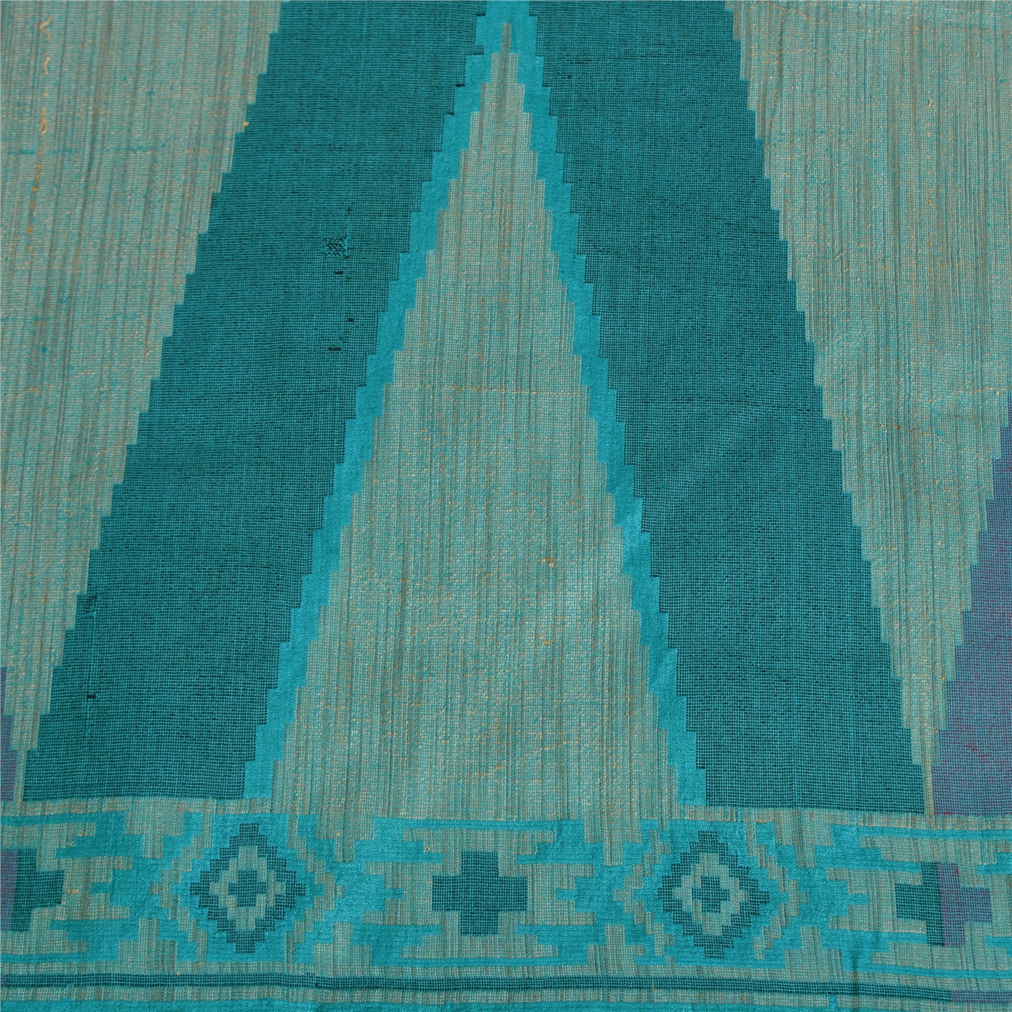 Санскритские винтажные синие индийские сари 100% чистый шелк тканое сари 5 ярдов устойчивая ткань