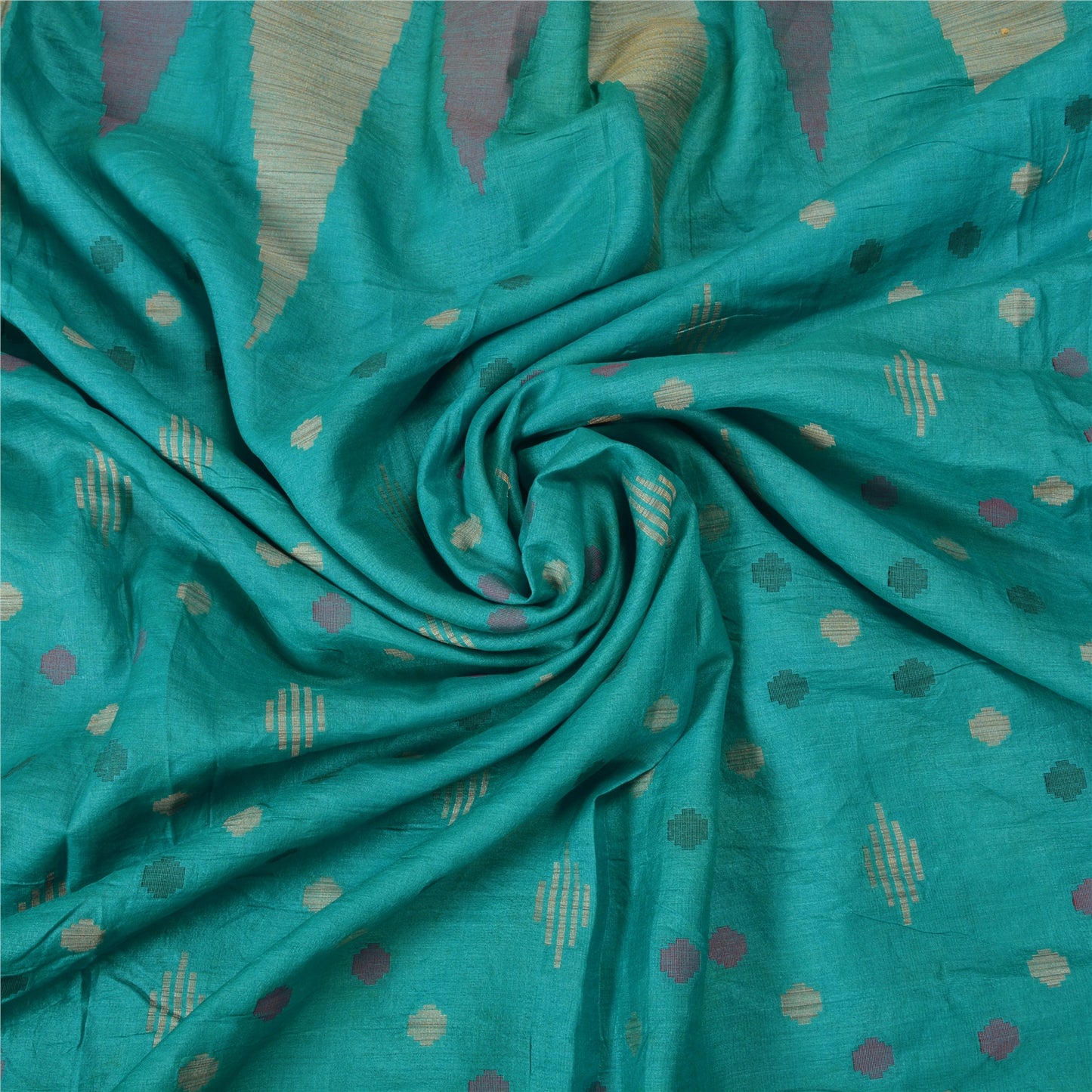 Санскритские винтажные синие индийские сари 100% чистый шелк тканое сари 5 ярдов устойчивая ткань