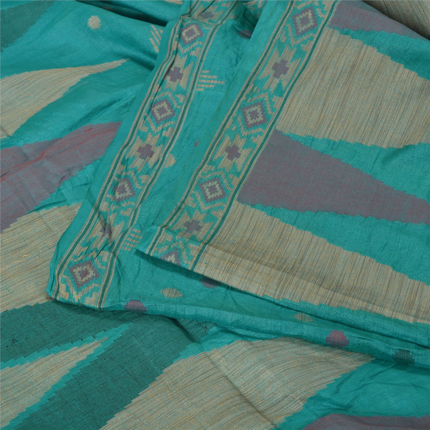 Санскритские винтажные синие индийские сари 100% чистый шелк тканое сари 5 ярдов устойчивая ткань