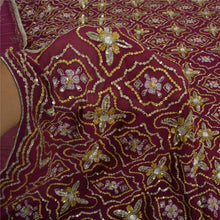 Load image into Gallery viewer, Sanskriti Vintage Purple Bollywood Sarees Pure Georgette Silk Beaded Sari Fabric
