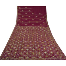 Load image into Gallery viewer, Sanskriti Vintage Purple Bollywood Sarees Pure Georgette Silk Beaded Sari Fabric
