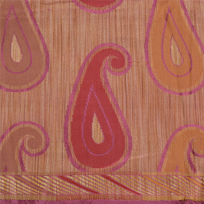 Sanskriti Vintage Mauve Indian Sarees 100% Pure Silk Woven Sari Craft Sustainable Fabric