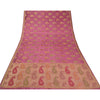 Sanskriti Vintage Mauve Indian Sarees 100% Pure Silk Woven Sari Craft Sustainable Fabric