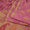 Sanskriti Vintage Mauve Indian Sarees 100% Pure Silk Woven Sari Craft Sustainable Fabric